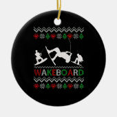 wakeboard Funny Kerstmis Keramisch Ornament (Voorkant)