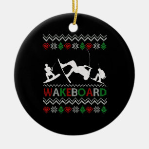 wakeboard Funny Kerstmis Keramisch Ornament