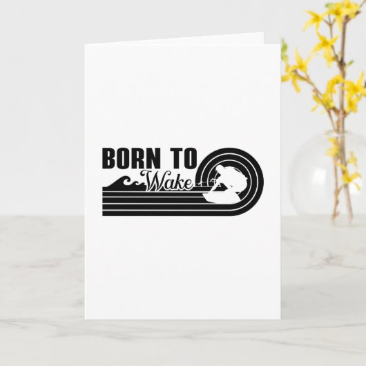 Wakeboard geboren uit Wake Wakeboarding Wakeboarde Kaart (Gele Bloem)