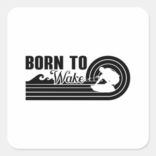 Wakeboard geboren uit Wake Wakeboarding Wakeboarde Vierkante Sticker (Voorkant)