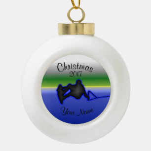 Wakeboard keramische kerstversiering voor kerstfee bal ornament