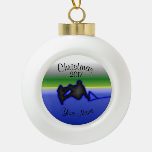 Wakeboard keramische kerstversiering voor kerstfee bal ornament (Voorkant)