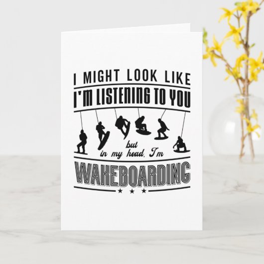 Wakeboard Might Look Like Wakeboarding Wakeboarder Kaart (Gele Bloem)