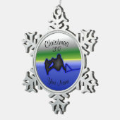 Wakeboard Pewter Snowflake kerstversiering Tin Sneeuwvlok Ornament (Rechts)