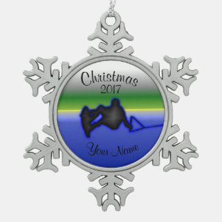 Wakeboard Pewter Snowflake kerstversiering Tin Sneeuwvlok Ornament