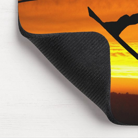 Wakeboard Sunset Silhouette Muismat (Hoek)