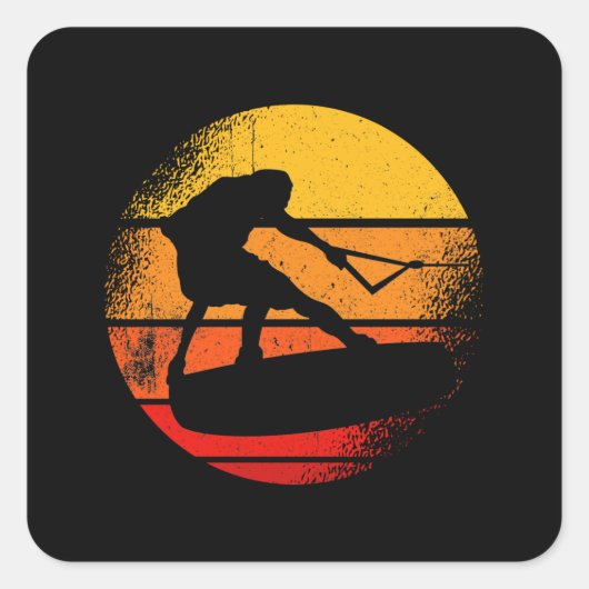 Wakeboard Sunset Wakeboarding Vierkante Sticker (Voorkant)