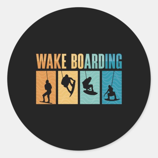 Wakeboard Wake Boarding Wakeboarder Wakeboarding Ronde Sticker (Voorkant)