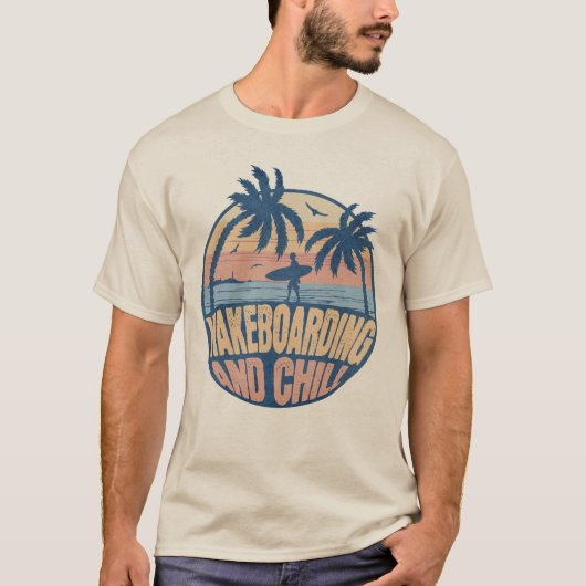 Wakeboarden en chillen wakeboarder t-shirt (Voorkant)