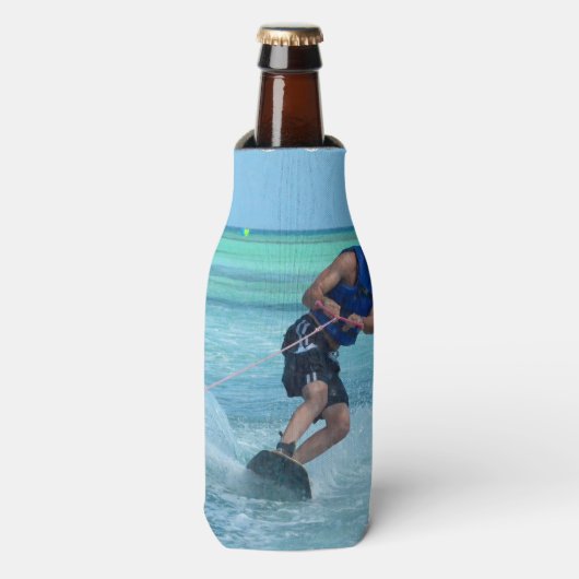Wakeboarden in de tropen flesjeskoeler (Fles Voorkant)