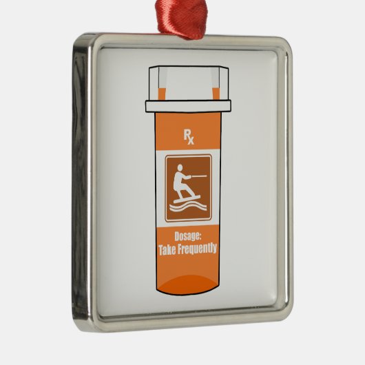 Wakeboarden is mijn medicijn metalen ornament (Rechts)