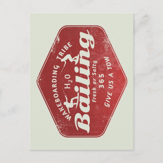 Wakeboarden op borgtocht briefkaart (Voorkant)