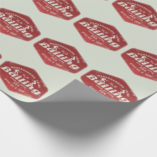 Wakeboarden op borgtocht cadeaupapier (Hoek)