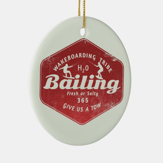 Wakeboarden op borgtocht keramisch ornament (Rechts)