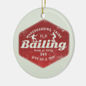 Wakeboarden op borgtocht keramisch ornament (Links)