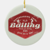 Wakeboarden op borgtocht keramisch ornament (Achterkant)