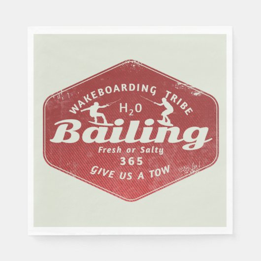 Wakeboarden op borgtocht servet (Voorkant)