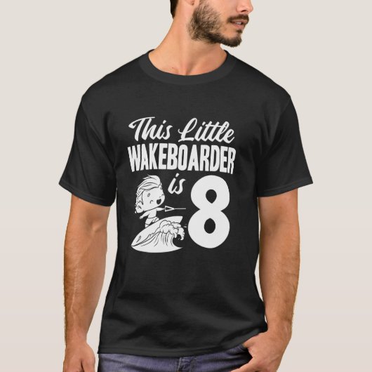 Wakeboardende kinderen - Wakeboarder 8e verjaardag T-shirt (Voorkant)