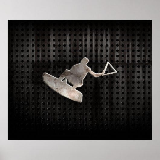 Wakeboarder; Koel zwart Poster (Voorkant)