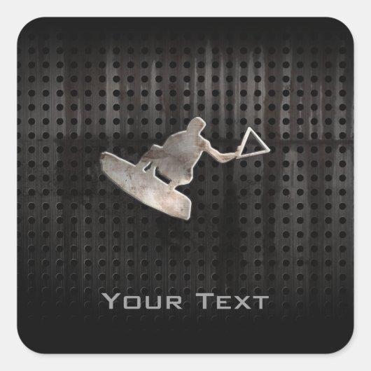 Wakeboarder; Koel zwart Vierkante Sticker (Voorkant)