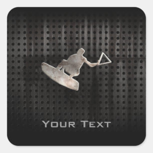 Wakeboarder; Koel zwart Vierkante Sticker