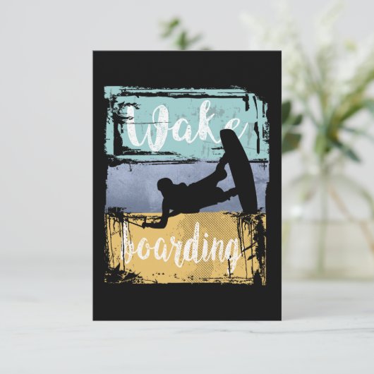 Wakeboarder RSVP Kaartje (Staand voorkant)