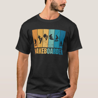 Wakeboarder Silhouette Cool Retro  Sunset B T-shirt