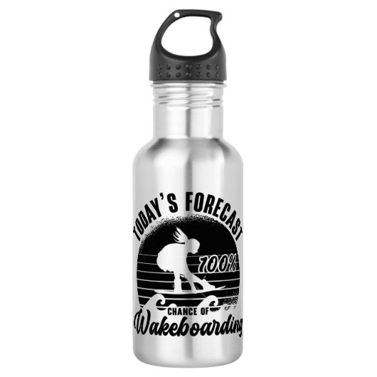 Wakeboarder Today's Forecast 100% Chance Wakeboard Waterfles (Voorkant)