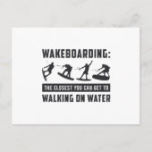 Wakeboarder wakeboarden die op watergolf lopen briefkaart (Voorkant)