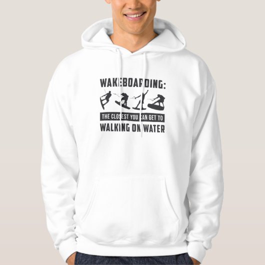 Wakeboarder wakeboarden die op watergolf lopen hoodie (Voorkant)
