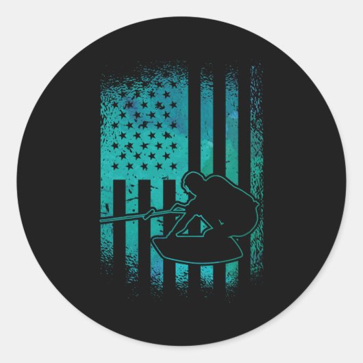 Wakeboarder Wakeboarding Ronde Sticker (Voorkant)