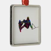 Wakeboarder Wilde Kleuren Metalen Ornament (Rechts)