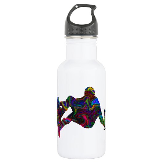 Wakeboarder Wilde Kleuren Waterfles (Voorkant)