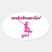 Wakeboardin 'Meisje Sticker (Voorkant)
