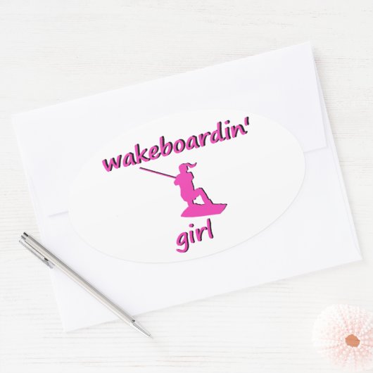 Wakeboardin 'Meisje Sticker (Envelop)