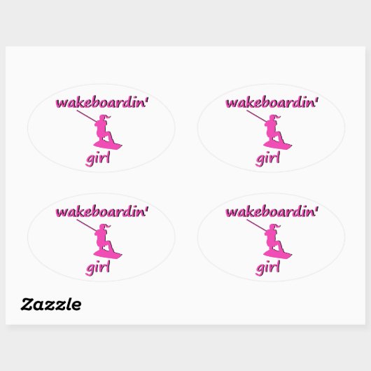 Wakeboardin 'Meisje Sticker (Vel)