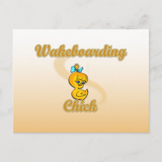 Wakeboarding Chick Briefkaart (Voorkant)