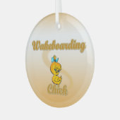 Wakeboarding Chick Glas Ornament (Voorkant links)