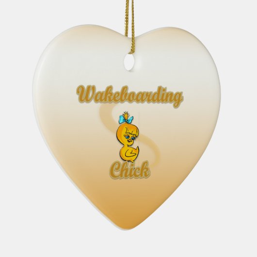 Wakeboarding Chick Keramisch Ornament (Rechts)