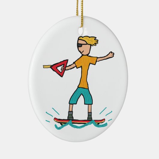 Wakeboarding Keramisch Ornament (Rechts)