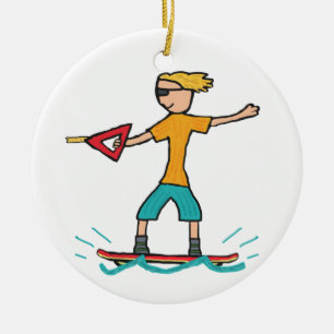 Wakeboarding Keramisch Ornament