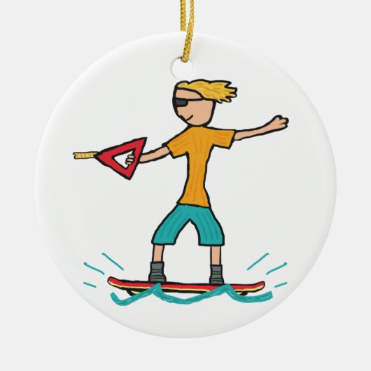 Wakeboarding Keramisch Ornament (Voorkant)
