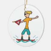Wakeboarding Keramisch Ornament (Links)