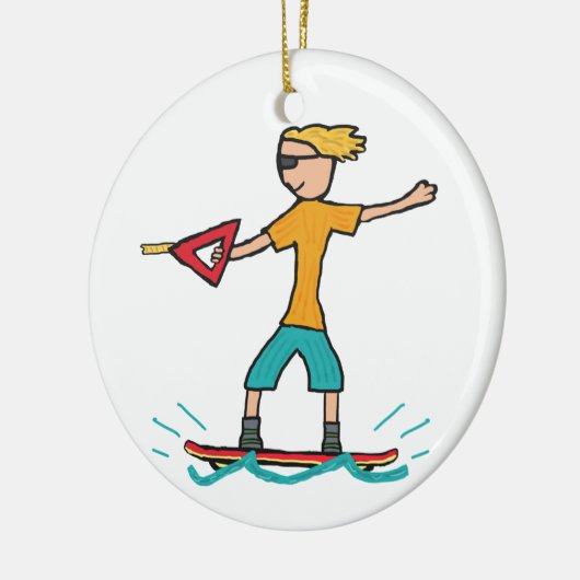 Wakeboarding Keramisch Ornament (Links)