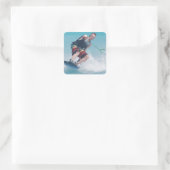 Wakeboarding Tail Grab Vierkante Sticker (Tas)