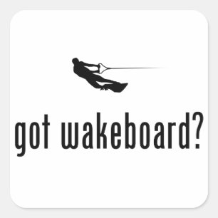 Wakeboarding Vierkante Sticker