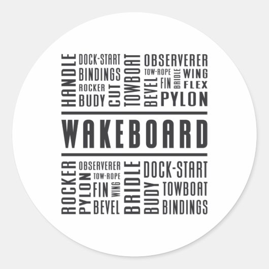 Wakeboarding Wakeboard Wake Wakeboarder Lovers Ronde Sticker (Voorkant)