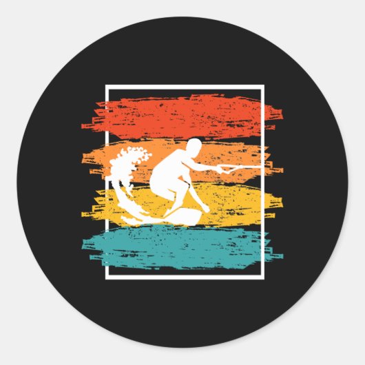  Wakeboarding Wakesurfing Wakesurfer Ronde Sticker (Voorkant)