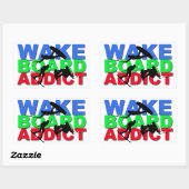 Wakeboardverslaafde Rechthoekige Sticker (Vel)