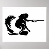Wakeboardvrouw Poster (Voorkant)